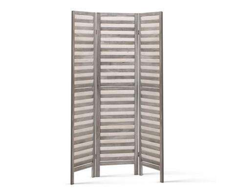 Room Divider Privacy Screen Foldable Partition Stand 3 Panel - Grey Artiss