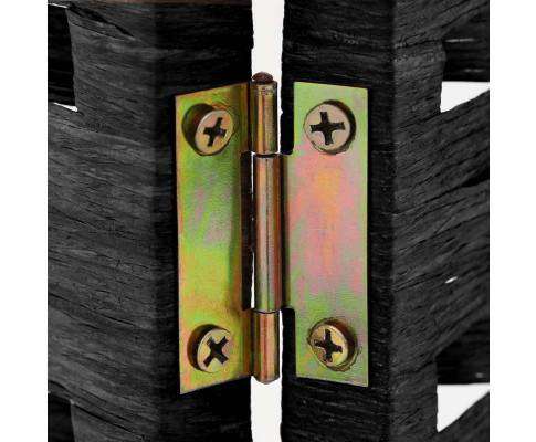 3 Panel Room Divider Privacy Screen Rattan Woven Wood Stand - Black Artiss