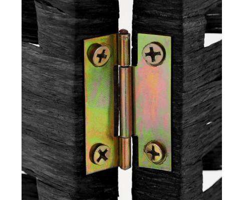 Rattan 4 Panel Foldable Wooden Room Divider - Black Artiss