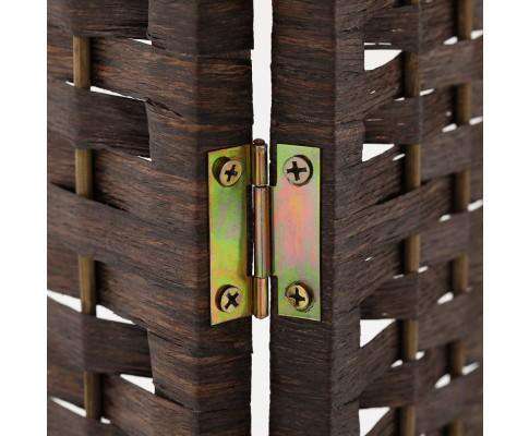 Rattan 4 Panel Foldable Wooden Room Divider - Brown Artiss