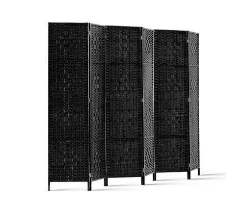 6 Panel Foldable Wooden Room Divider - Black Artiss