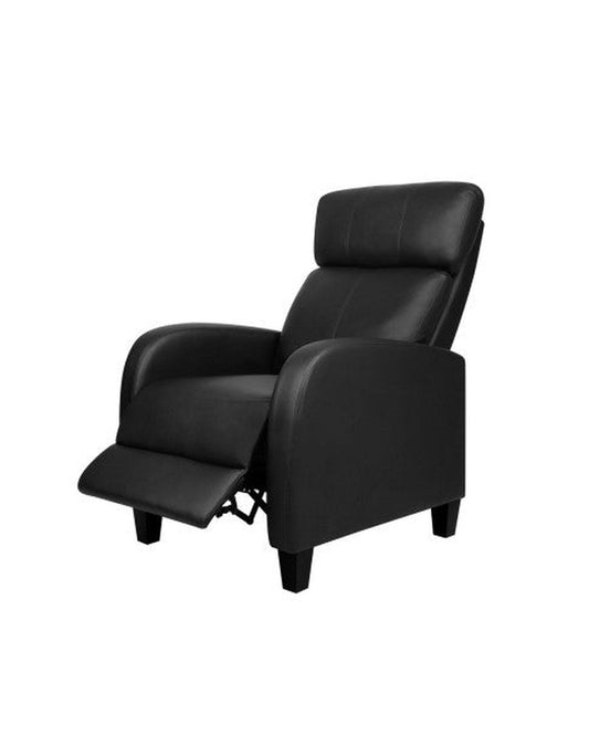 PU Leather Reclining Armchair - Black Artiss