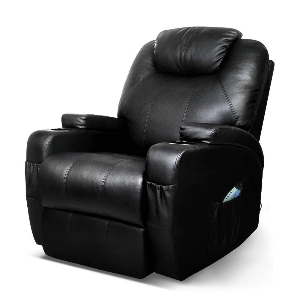 Artiss Recliner Chair Electric Massage Chairs Heated Lounge Swivel Sofa Leather Artiss
