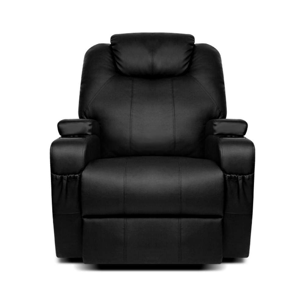 Artiss Recliner Chair Electric Massage Chairs Heated Lounge Swivel Sofa Leather Artiss