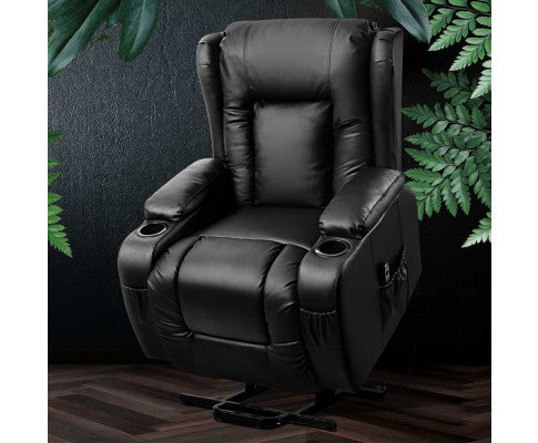 Electric Recliner Chair Lift Heated Massage Chairs Lounge Sofa Leather Artiss