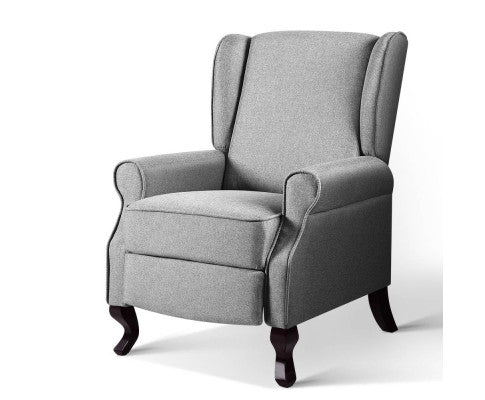 Recliner Chair Luxury Lounge Armchair Single Sofa Couch Fabric Grey Artiss