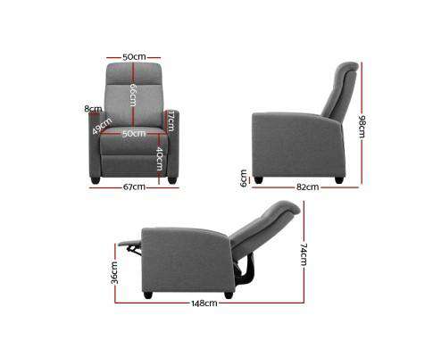 Recliner Chair Luxury Lounge Sofa Single Armchair Padded Accent Chairs Artiss