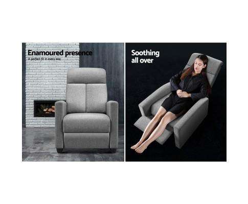 Recliner Chair Luxury Lounge Sofa Single Armchair Padded Accent Chairs Artiss