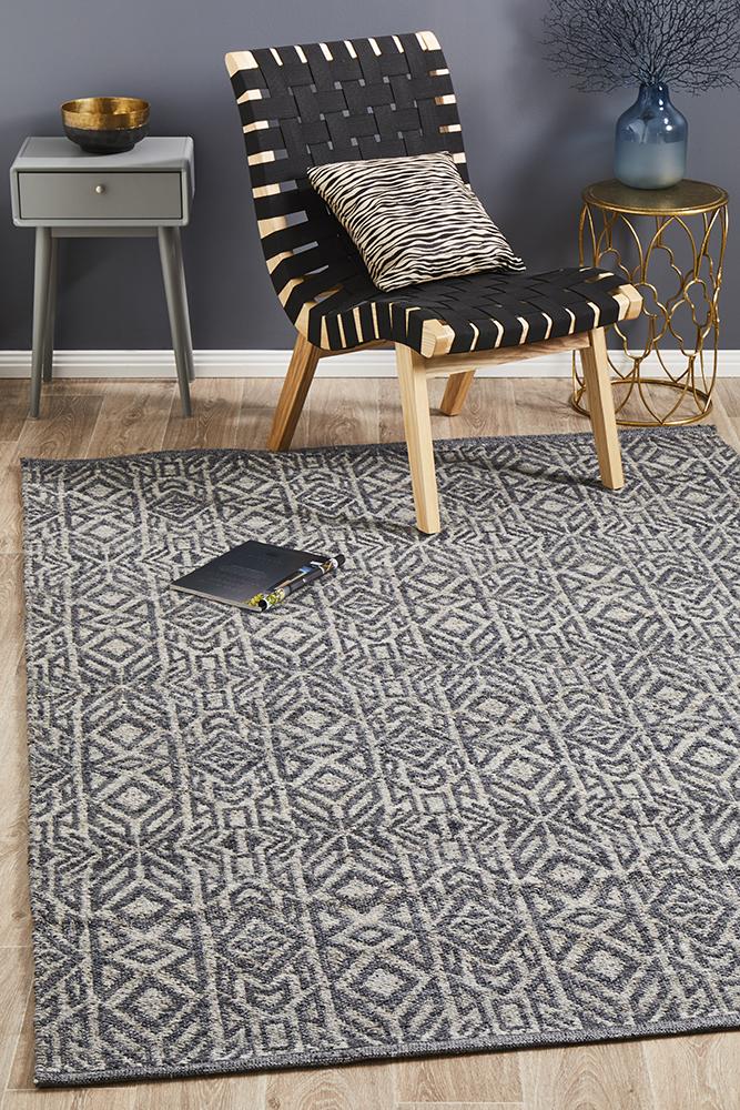 Relic Sammy Graphite Cobolt Rug Rug Culture