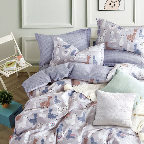 Odyysey Living Kids Cotton Printed Quilt Cover Set - Llama Dreams Odyssey Living