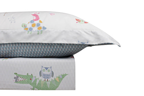 Odyssey Living Kids Cotton Printed Quilt Cover Set - Zoo Friends - Single Odyssey Living