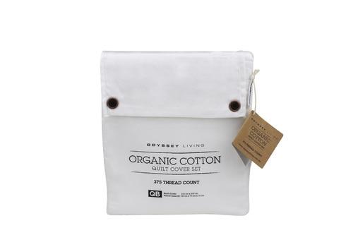Odyysey Living Organic Cotton Quilt Cover Sets - White Odyssey Living