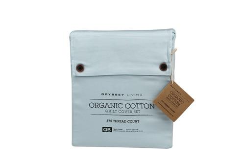 Odyysey Living Organic Cotton Quilt Cover Sets - Cloud Blue Odyssey Living