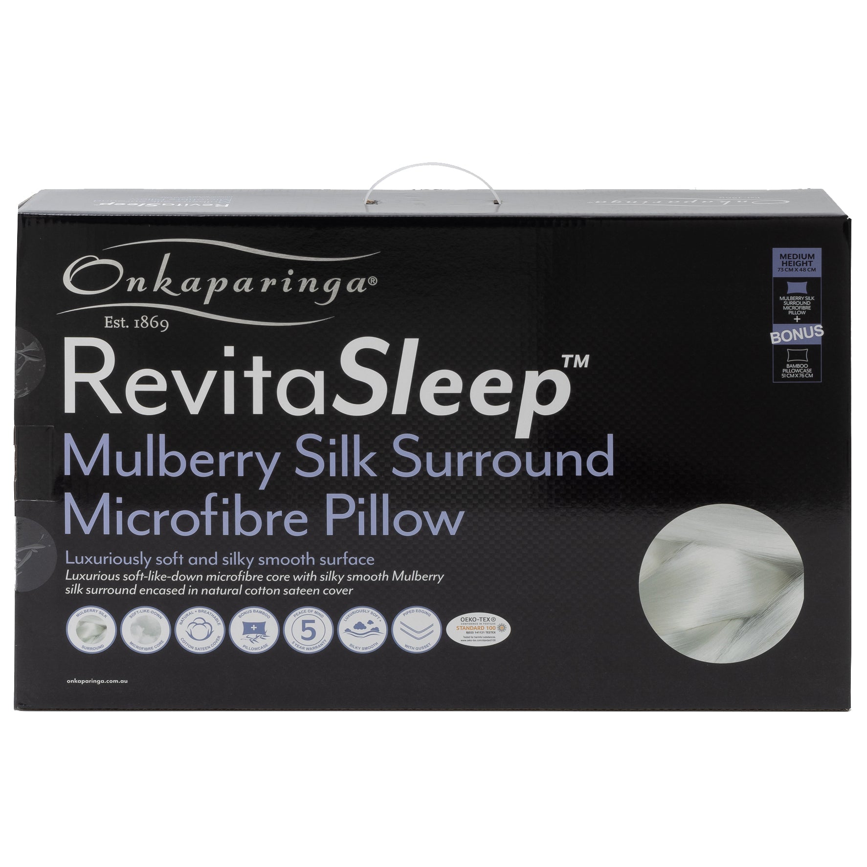 Onkaparinga Revitasleep Mulberry Silk Surround Pillow Onkaparinga