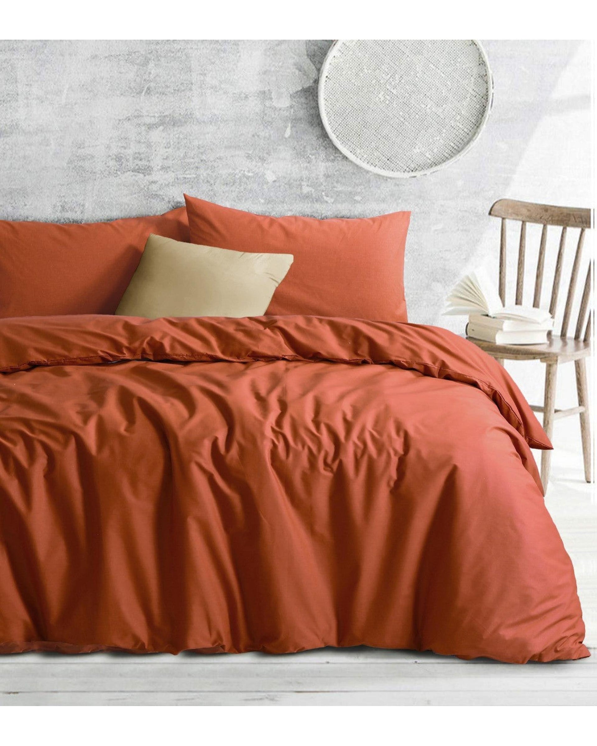 Amsons Royale Cotton Rust Quilt Cover Set Amsons