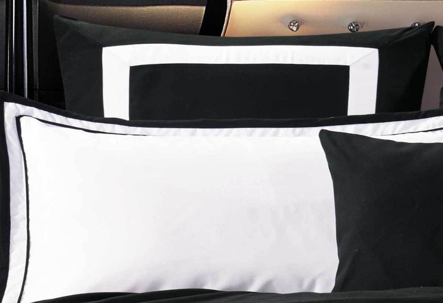 Luxton Rossier Black-White Striped Quilt Cover Set Luxton