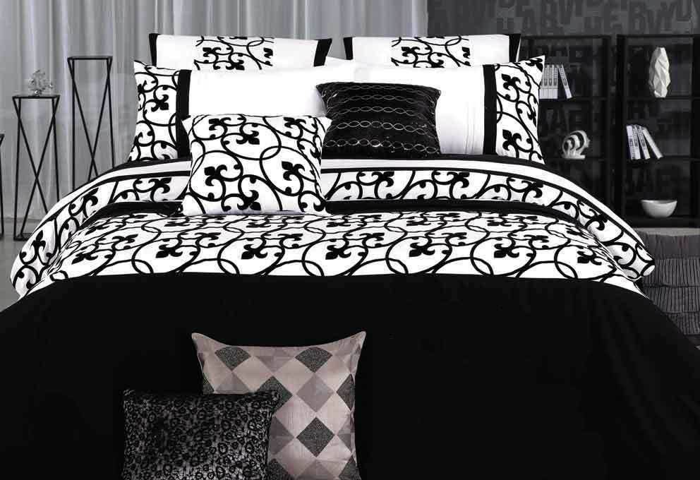 Luxton Lyde Black White Quilt Cover Set Luxton