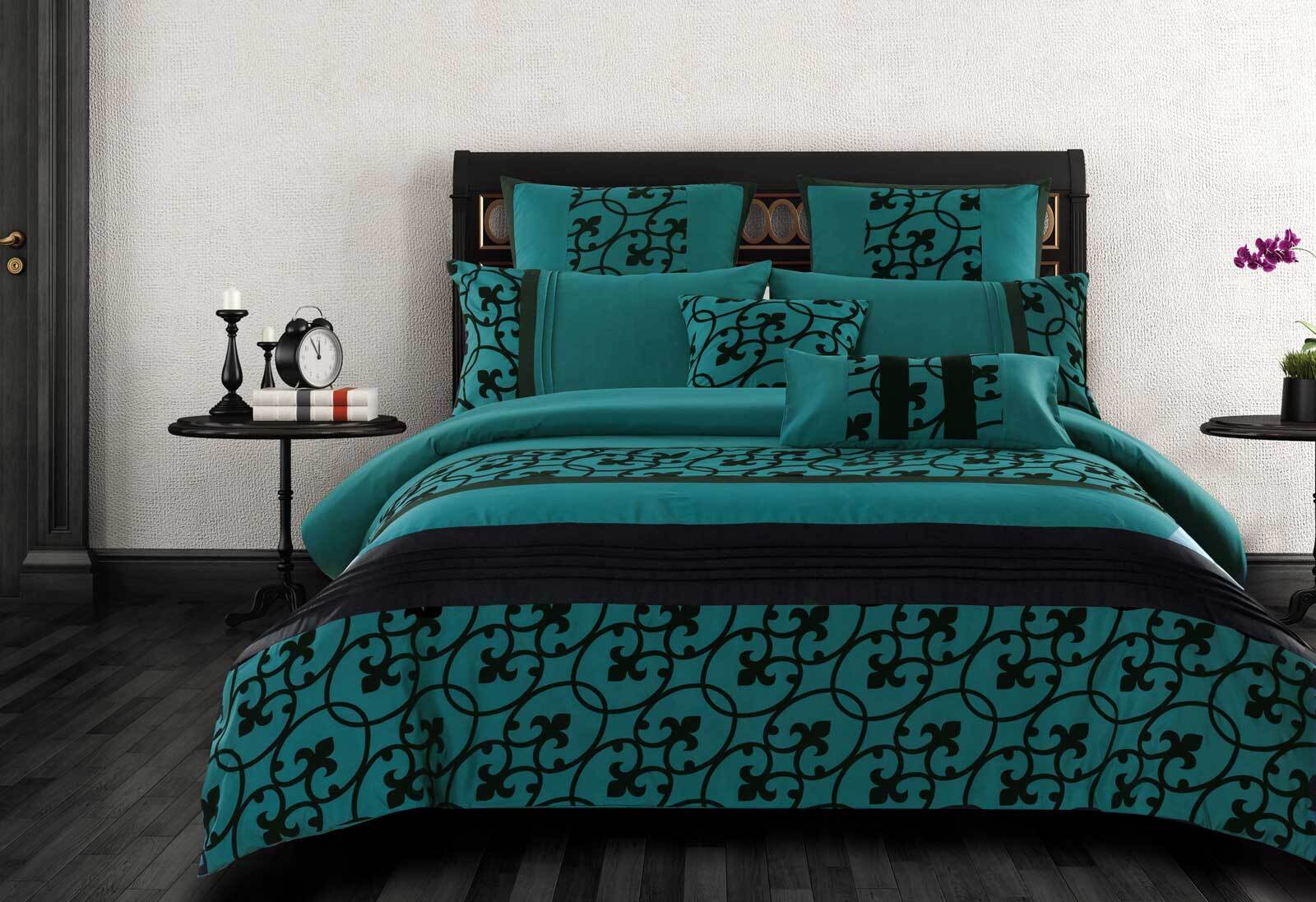 Luxton Halsey Teal Black Quilt Cover Set Luxton