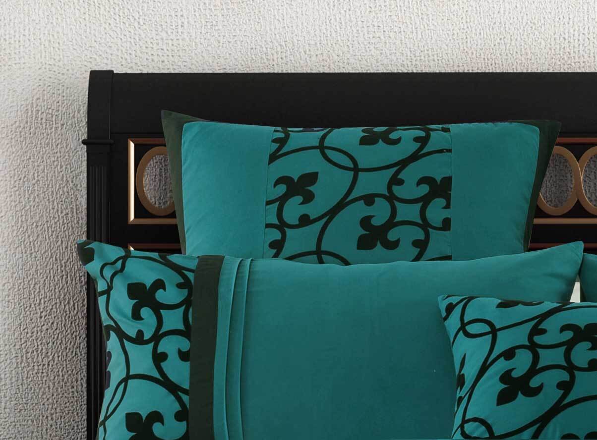 Luxton Halsey Teal Black Quilt Cover Set Luxton