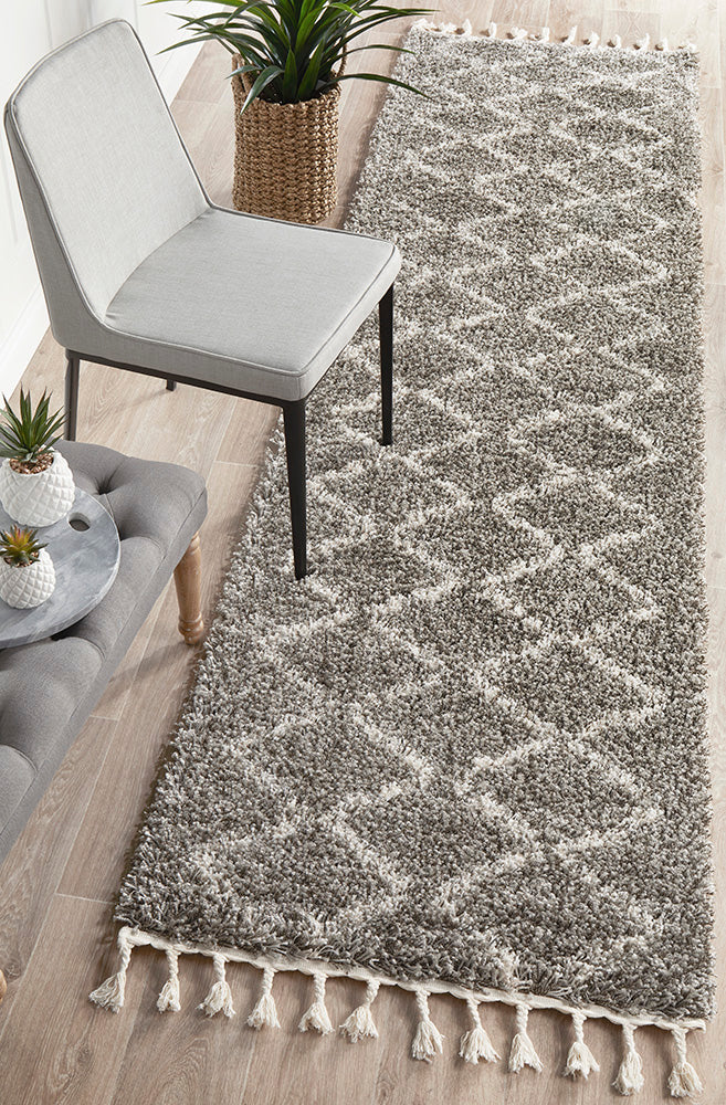 Saffron 11 Grey Runner Rug Rug Culture