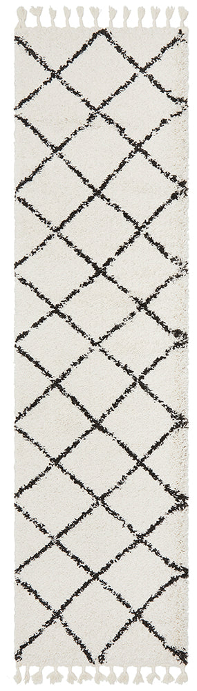 Saffron 22 White Runner Rug Rug Culture