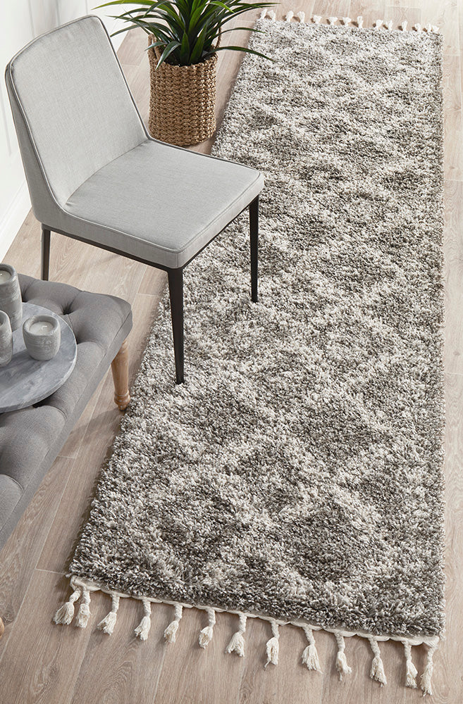 Saffron 33 Grey Runner Rug Rug Culture