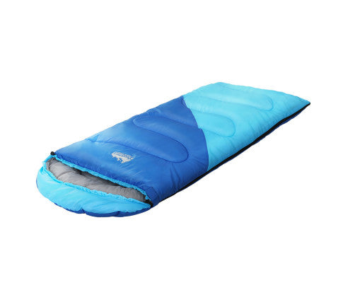 Sleeping Bag Bags Kids 172cm Camping Hiking Thermal Blue Weisshorn