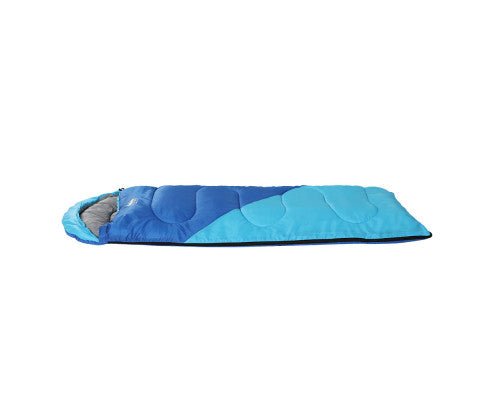 Sleeping Bag Bags Kids 172cm Camping Hiking Thermal Blue Weisshorn