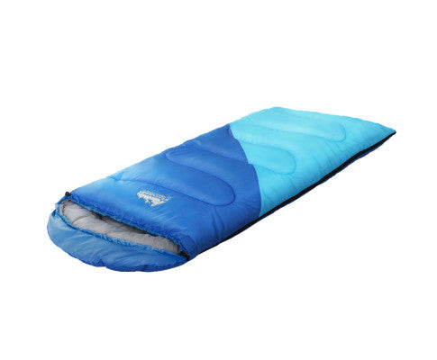 Sleeping Bag 136cm Kids Camping Hiking Winter Blue Weisshorn