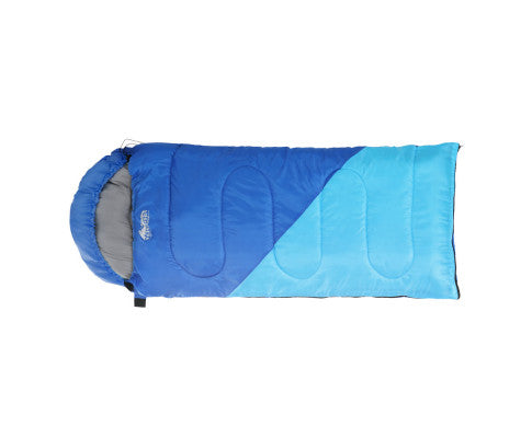Sleeping Bag 136cm Kids Camping Hiking Winter Blue Weisshorn
