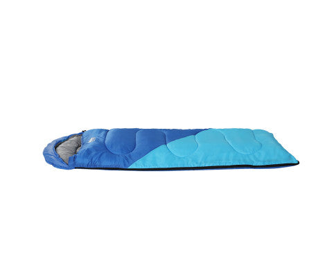 Sleeping Bag 136cm Kids Camping Hiking Winter Blue Weisshorn