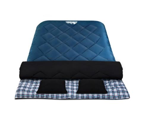 Sleeping Bag Bags Double Camping Hiking -10°C to 15°C Tent Winter Thermal Navy Weisshorn