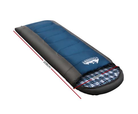 Sleeping Bag Bags Single Camping Hiking -20°C to 10°C Tent Winter Thermal Navy Weisshorn