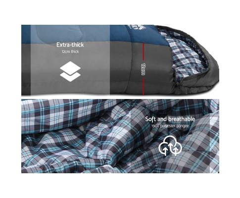 Sleeping Bag Bags Single Camping Hiking -20°C to 10°C Tent Winter Thermal Navy Weisshorn