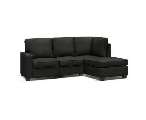 Sofa Lounge Set 4 Seater Modular Chaise Chair Couch Fabric Dark Grey Artiss