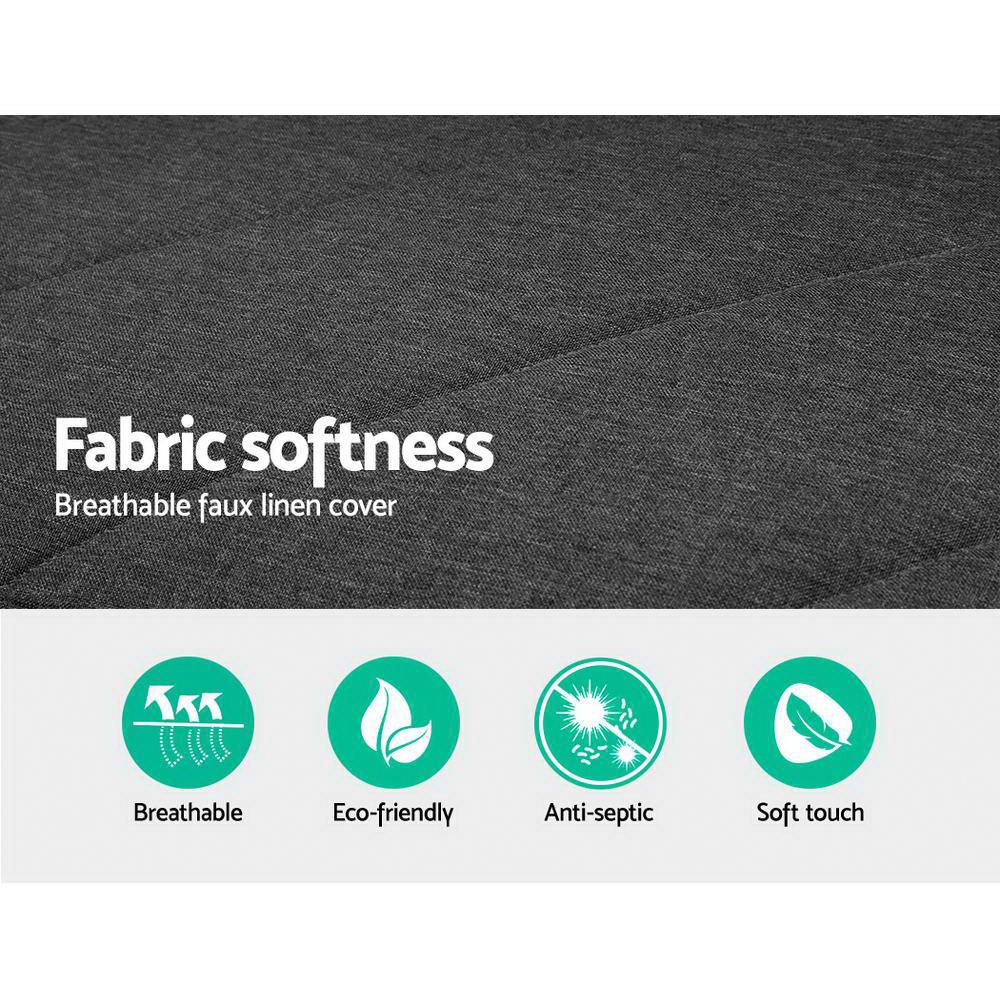 Sofa Bed Lounge 3 Seater Futon Couch Wood Furniture Dark Grey Fabric 193cm Artiss