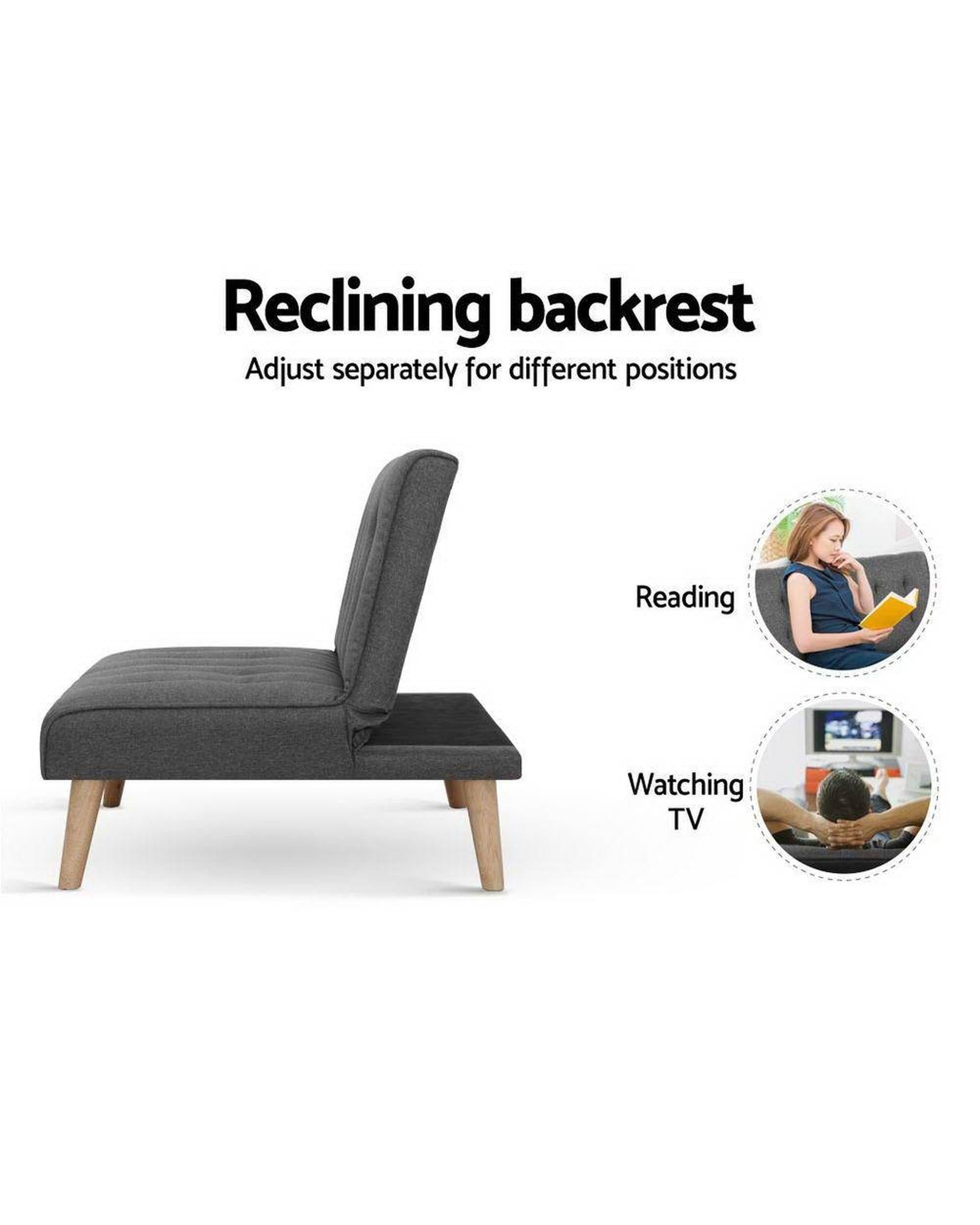 Sofa Lounge Recliner Chair Futon Couch Single 1 Seater Modular Bed Set Artiss