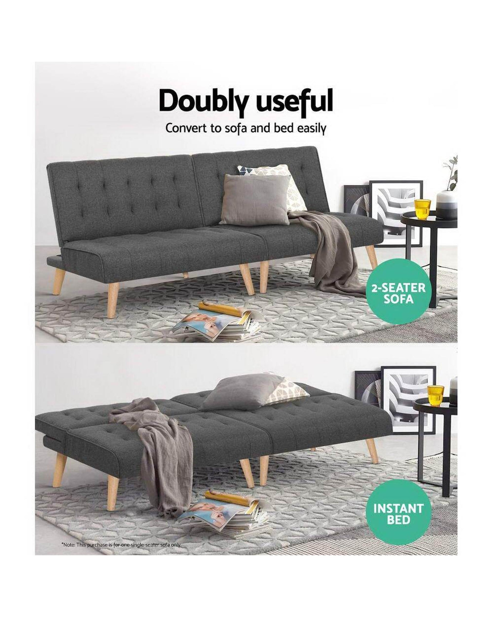 Sofa Lounge Recliner Chair Futon Couch Single 1 Seater Modular Bed Set Artiss