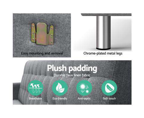 Modular Fabric Sofa Bed - Grey Artiss