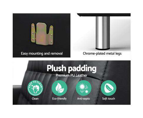 Modular PU Leather Sofa Bed - Black Artiss