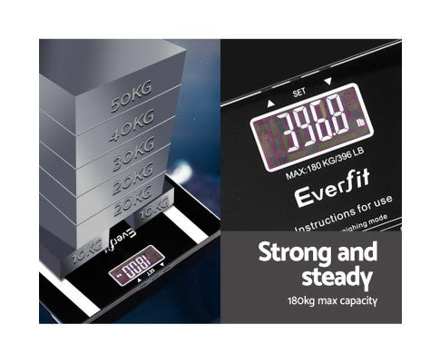 Bathroom Scales Digital Body Fat Scale 180KG Electronic Monitor Tracker Big Bedding Australia