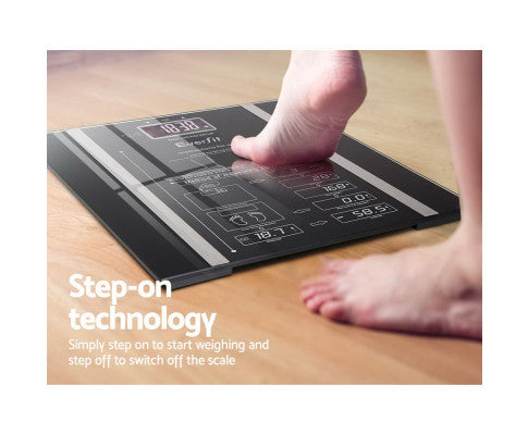 Bathroom Scales Digital Body Fat Scale 180KG Electronic Monitor Tracker Big Bedding Australia