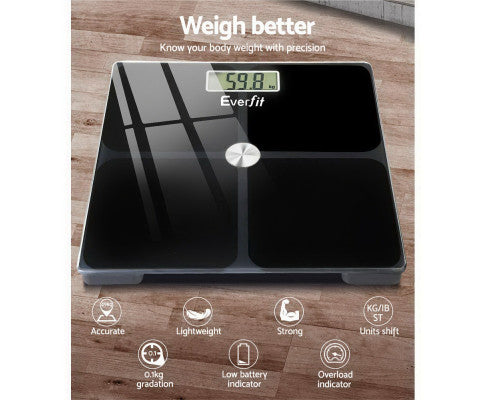 Bathroom Scales Digital Weighing Scale 180KG Electronic Monitor Tracker Big Bedding Australia