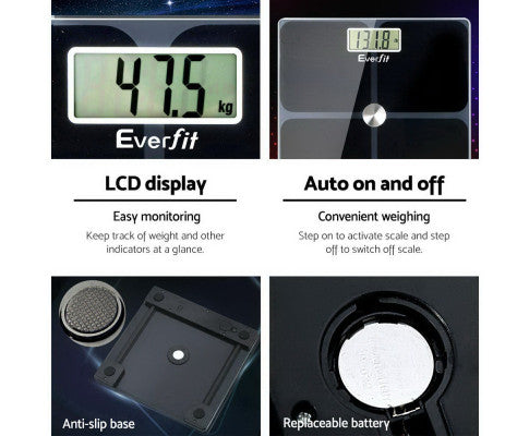 Bathroom Scales Digital Weighing Scale 180KG Electronic Monitor Tracker Big Bedding Australia