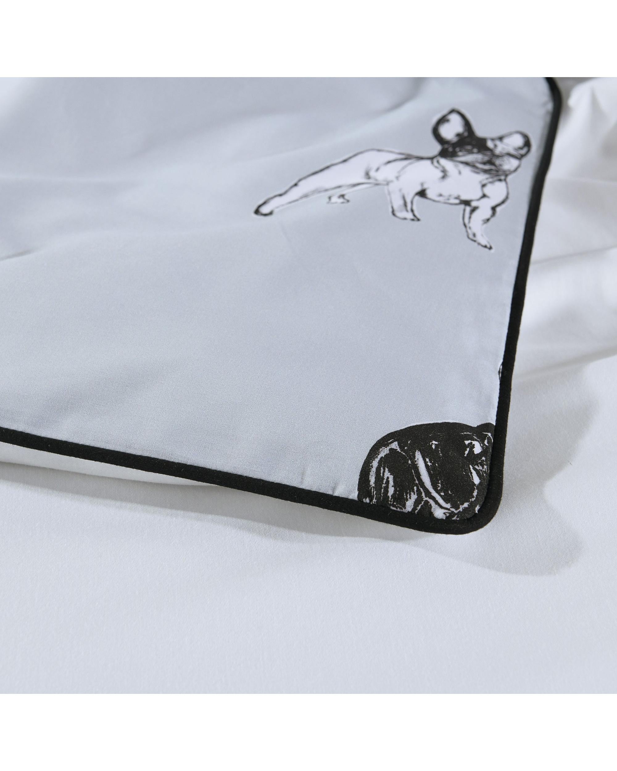 Bianca Bedding FRENCH BULLDOG QUILT COVER SET SILVER Bianca Bedding