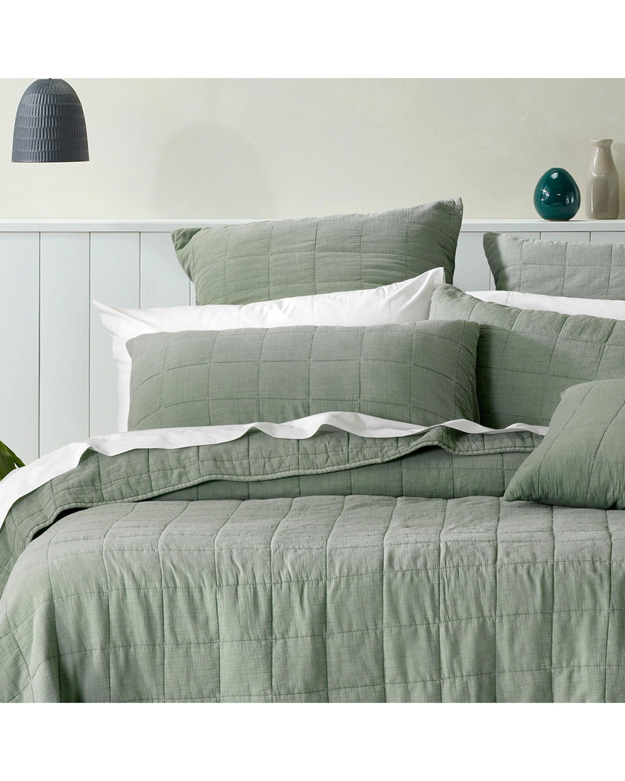 Bianca Bedding GERALDTON COVERLET SET OLIVE Bianca Bedding