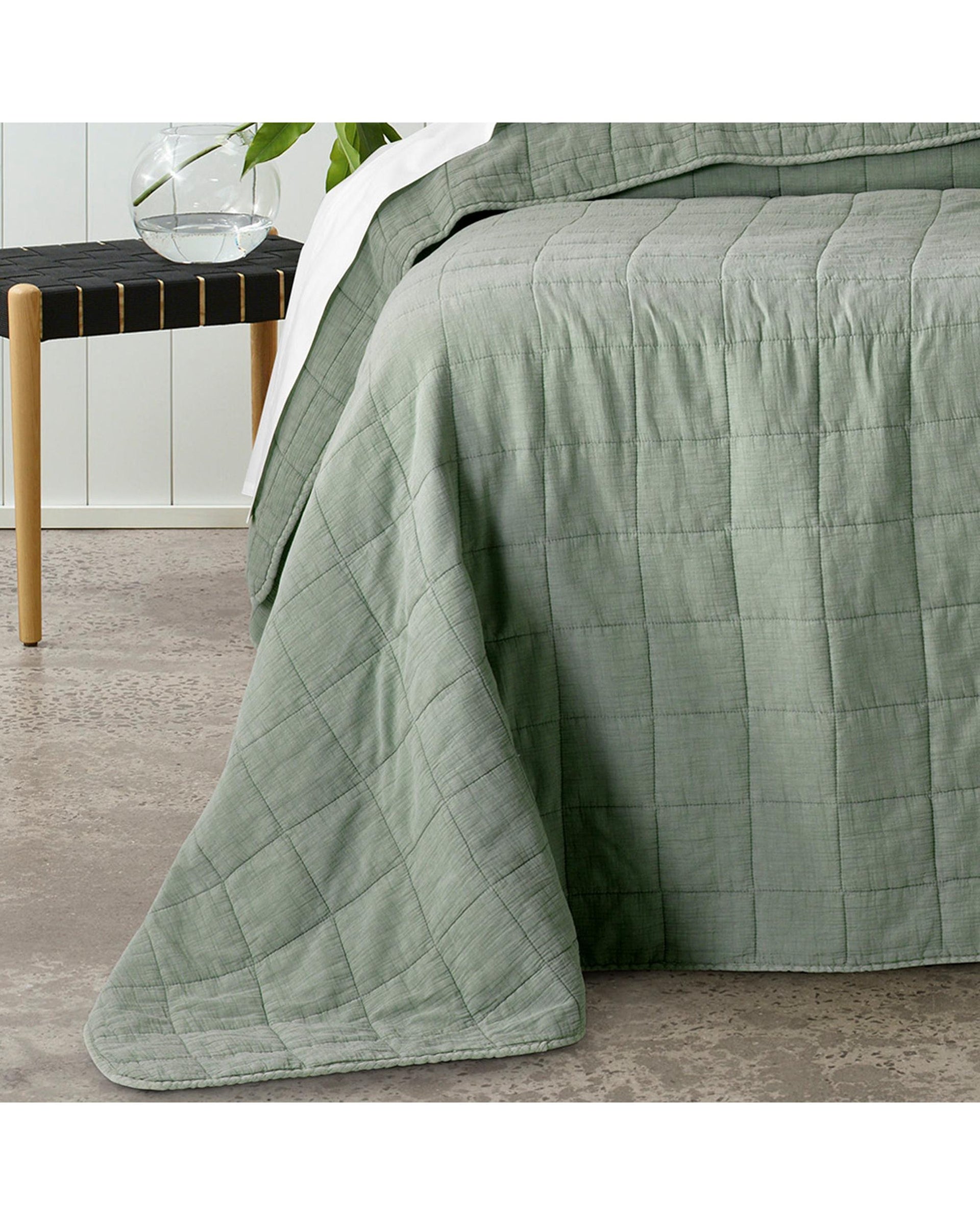 Bianca Bedding GERALDTON COVERLET SET OLIVE Bianca Bedding