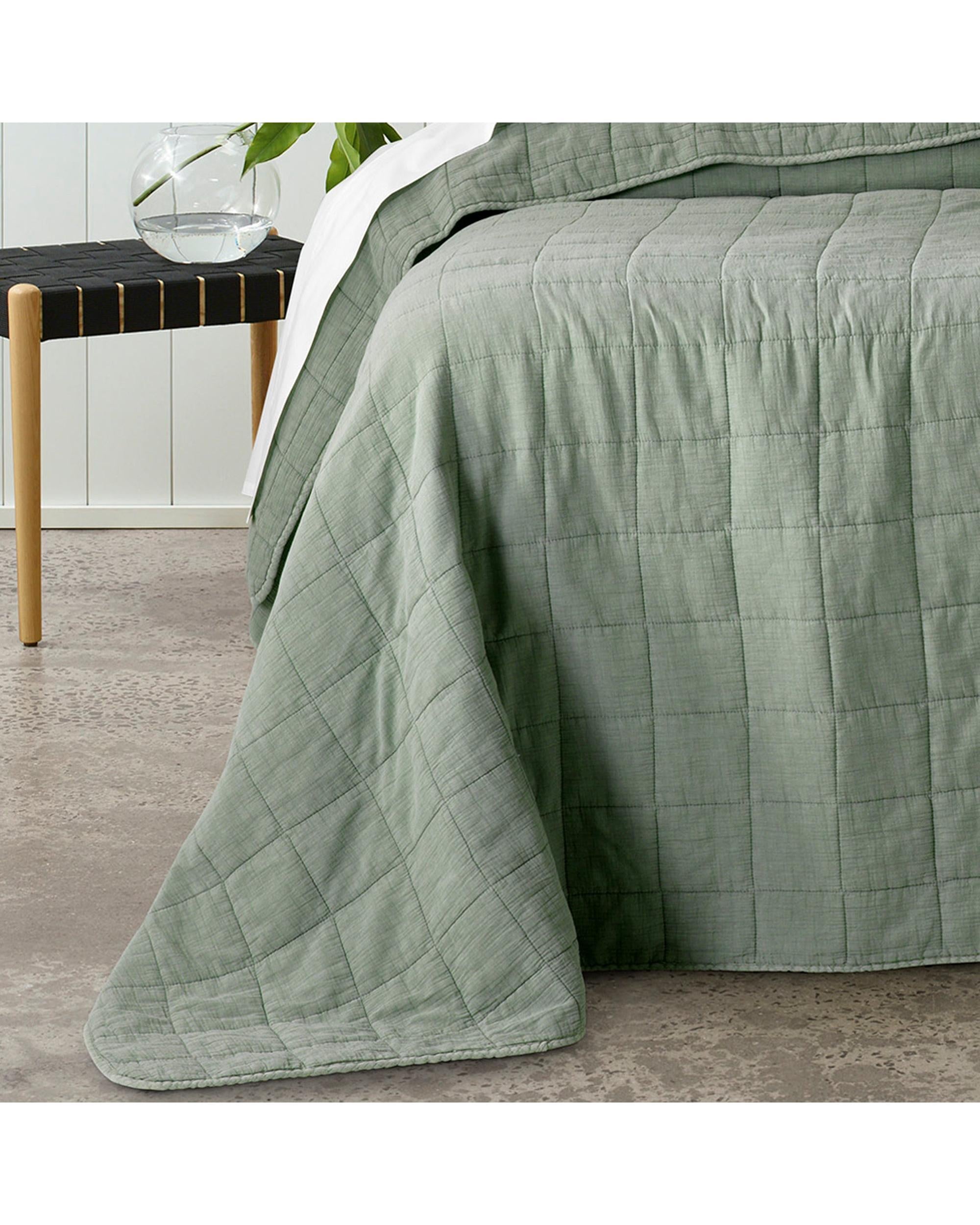 Bianca Bedding GERALDTON COVERLET SET OLIVE Bianca Bedding
