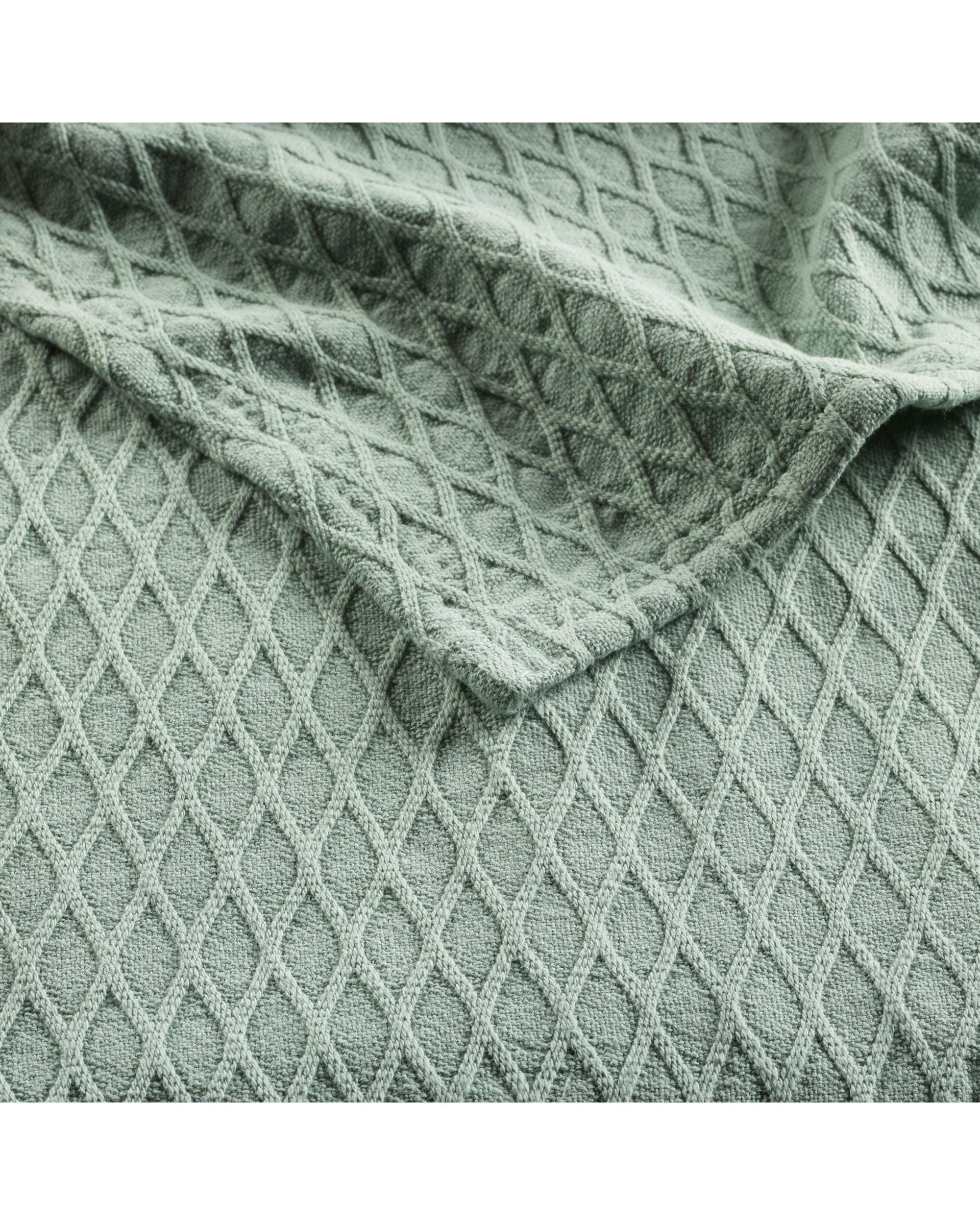 Bianca GOSFORD COTTON BLANKET SAGE Bianca Bedding