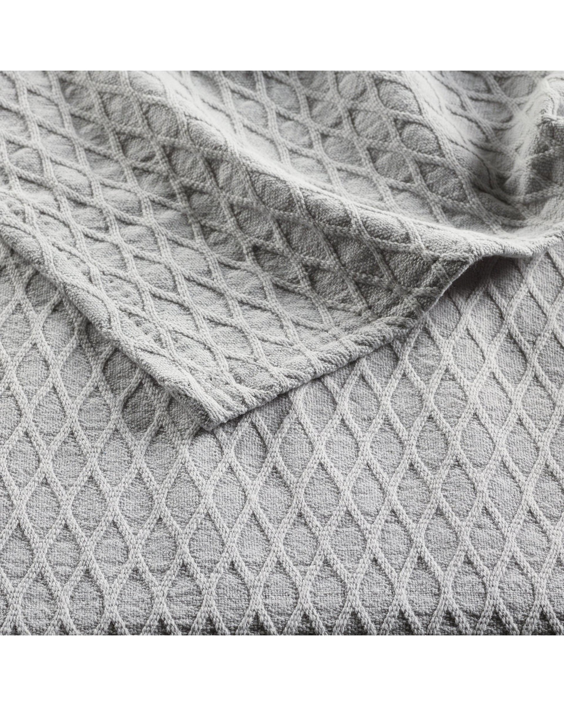 Bianca GOSFORD COTTON BLANKET SILVER Bianca Bedding